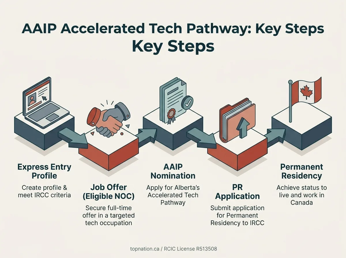 AAIP Accelerated Tech Pathway Steps Infographic detailing the 5 key steps of the AAIP Accelerated Tech Pathway.