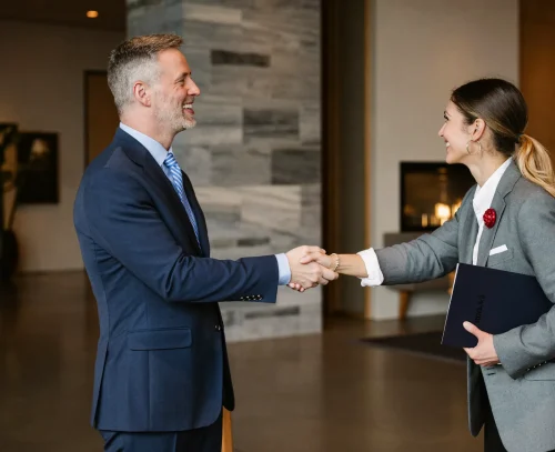 Alberta hotel manager welcoming a new francophone employee